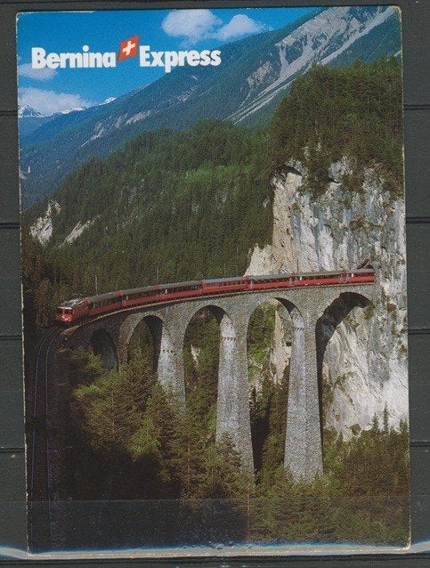 Locomotief Lok Bernina Express Foto-Ansichtkaart Trein t-220, Ophalen of Verzenden, Zo goed als nieuw, Trein, Kaart of Prent