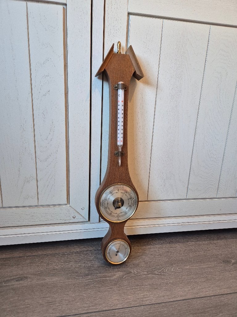 Vintage weerstation (baro, hygro & thermo) - H56, Audio, Tv en Foto, Weerstations en Barometers, Ophalen of Verzenden, Gebruikt