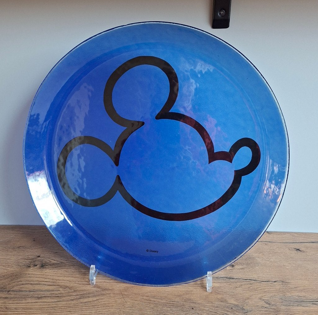 Prachtige glazen Disney schaal met iconische Mickey Mouse, Verzamelen, Disney, Ophalen, Mickey Mouse, Zo goed als nieuw, Servies