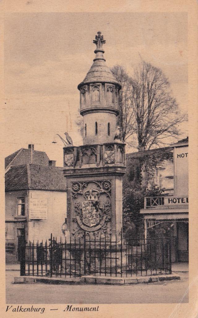 18298 Valkenburg Monument Limburg mooie oude kaart 1949, Verzenden, 1940 tot 1960, Gelopen, Limburg