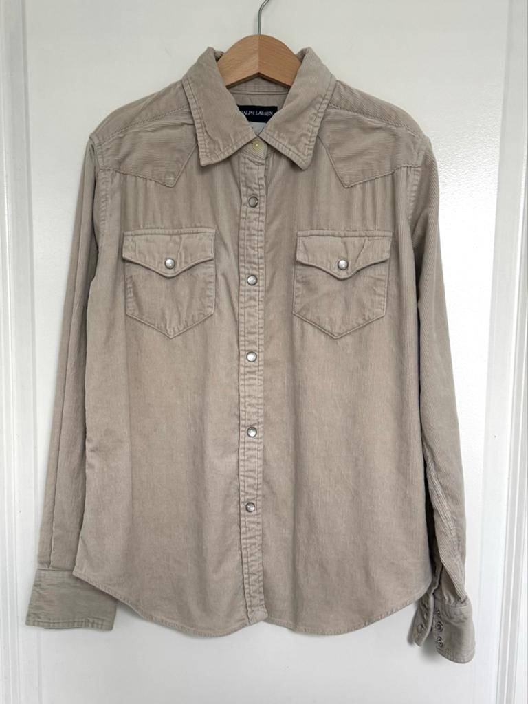 Ralph Lauren corduroy overhemd - Beige, Ophalen of Verzenden, Gebruikt, Jongen of Meisje, Overhemd of Blouse