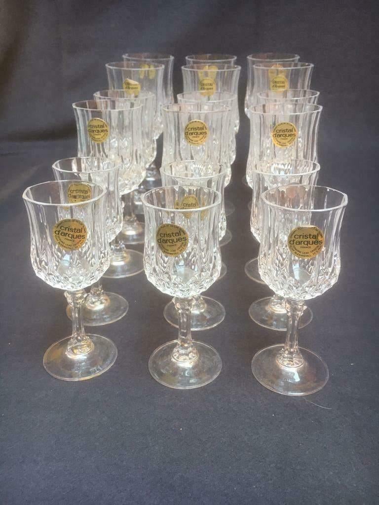 Luxe 24-delige set Kristallen Glazen – Cristal d'Arques, Ophalen, Glas of Glazen, Nieuw, Glas