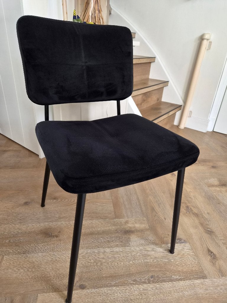 Eettafel stoelen 6 stuks, Ophalen, Gebruikt, Zwart, Stof