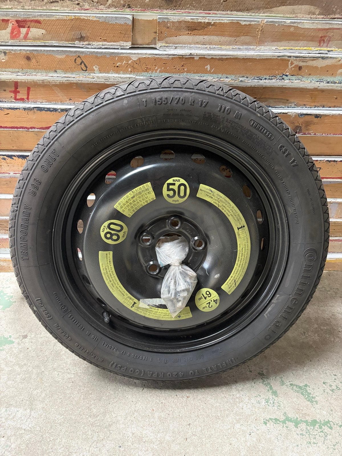 Continental thuiskomer reservewiel T 155/70 R 17, Auto-onderdelen, Ophalen, 155 mm, Banden en Velgen, Nieuw