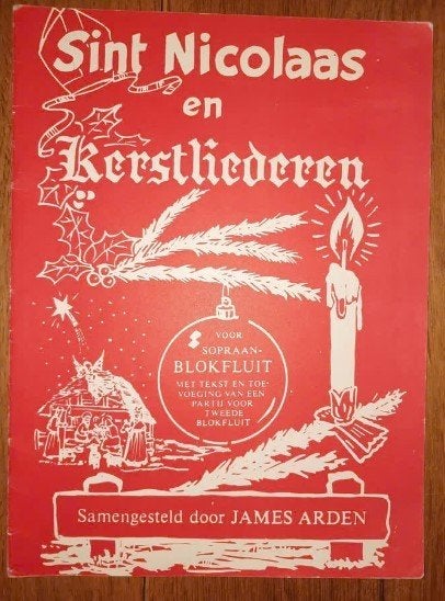 Blokfluit(evt. 2)-Sint Nicolaas en Kerstliederen-James Arden, Gebruikt, Ophalen of Verzenden, Thema, Blokfluit