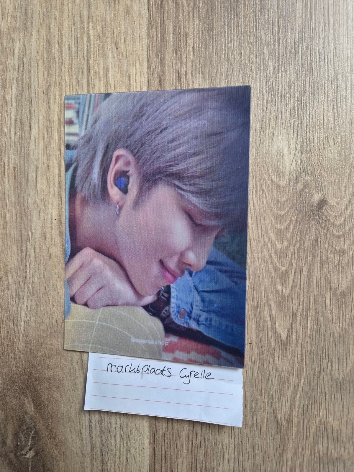 BTS RM Galaxy Buds Lenticular Photocard 2020 - weverse, Ophalen of Verzenden, Zo goed als nieuw, Foto of Kaart