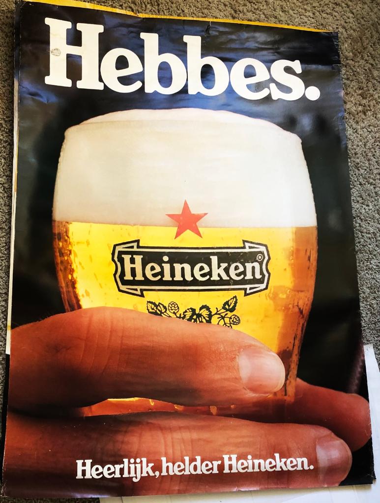 POSTER HEINEKEN BIER, Verzamelen, Ophalen, Gebruikt, A1 t/m A3, Reclame
