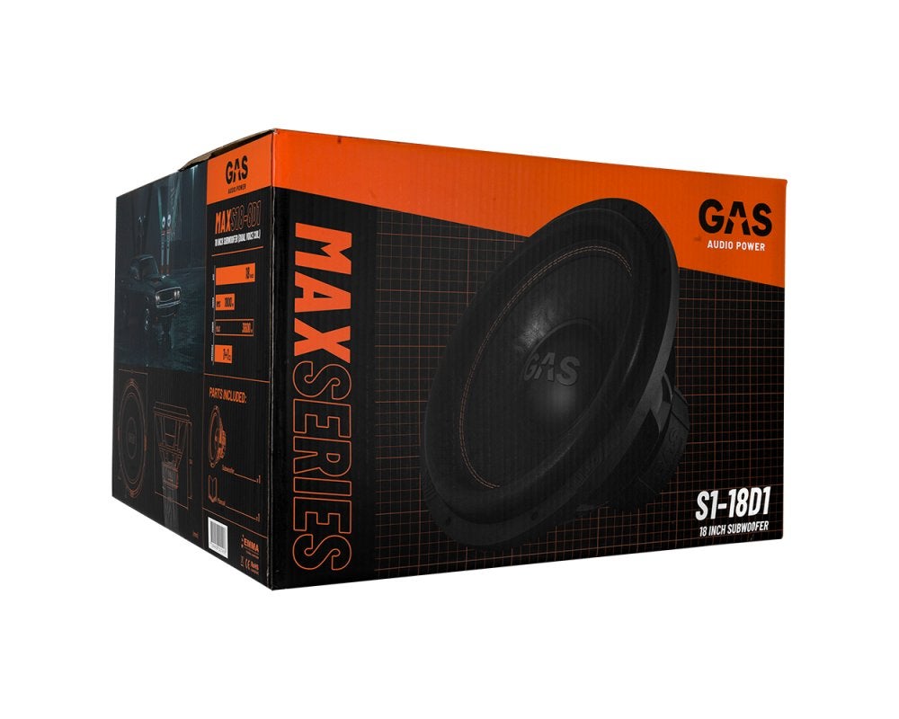 GAS Audio POWER MAX S1-18D1 18 inch subwoofer, Info@optimount.nl, Nieuw, Ophalen of Verzenden, Anholtseweg 48A 7091 HB DINXPERLO