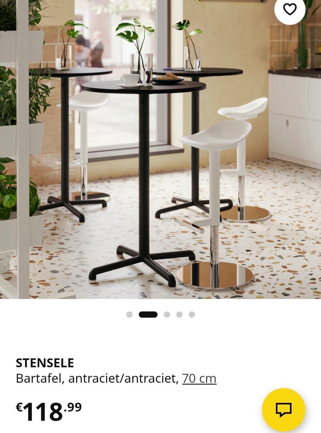 Sta tafels (3) nieuw zwart onderstel ikea Stensele, Huis en Inrichting, Ophalen of Verzenden, Nieuw