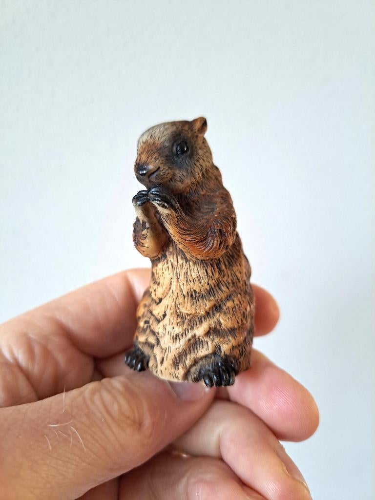 Marmot, Faro Italie, kunsthars 3.5x4x7cm, Verzamelen, Ophalen of Verzenden, Nieuw, Wild dier, Beeldje of Figuurtje