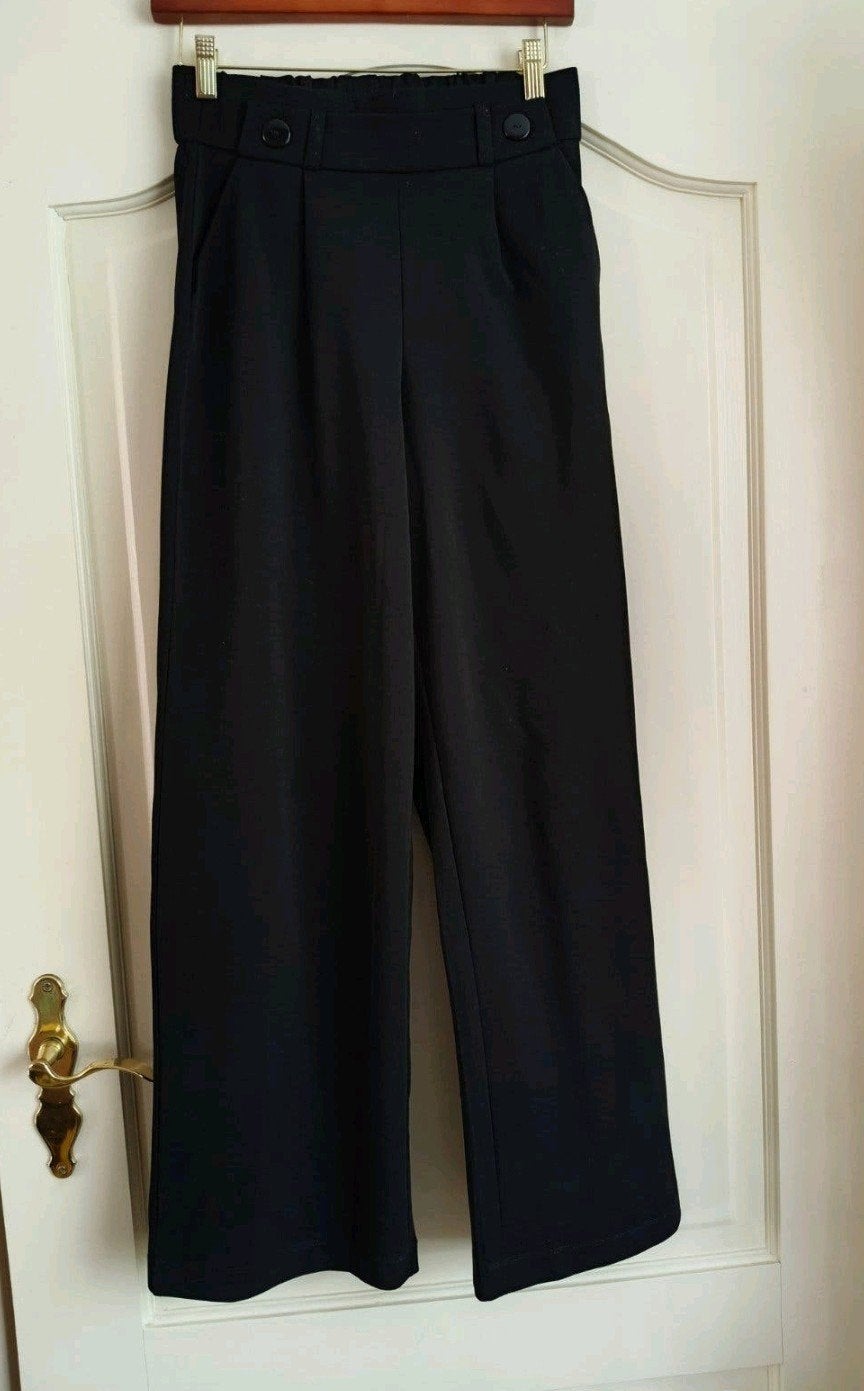 JDY Zwarte Broek / S-34, Ophalen, Zwart, Maat 34 (XS) of kleiner, Lang