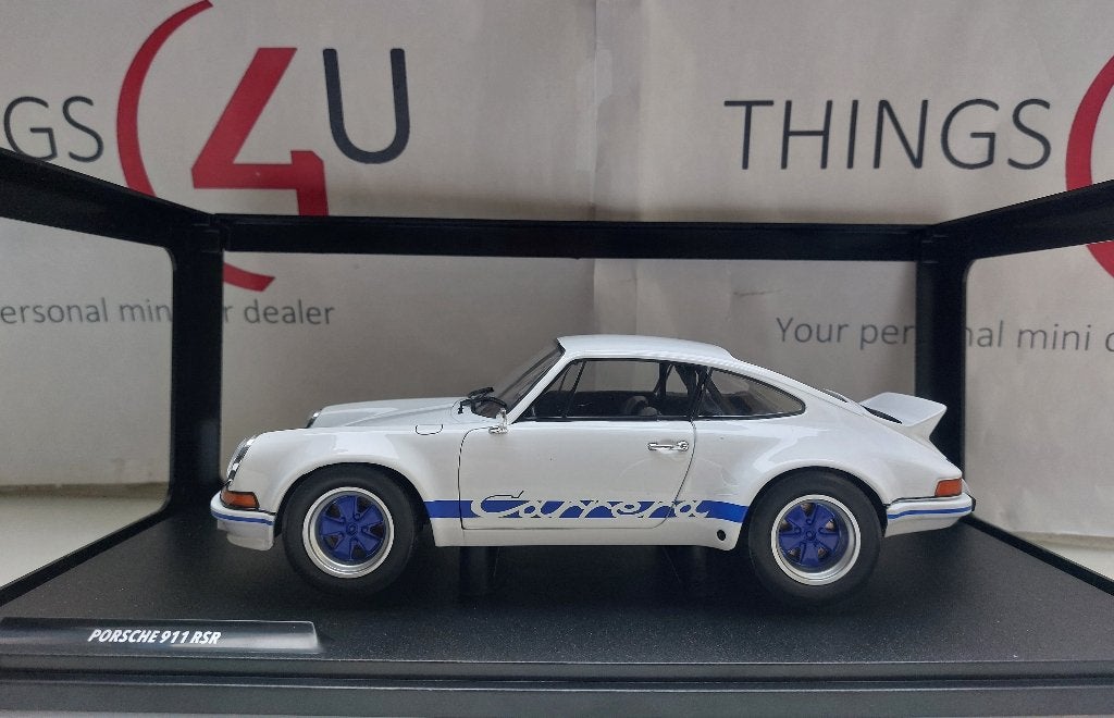 Solido 1:18 Porsche 911 Carrera RSR Coupe 1973 wit/blauw, Ophalen of Verzenden, Nieuw, Auto, Solido