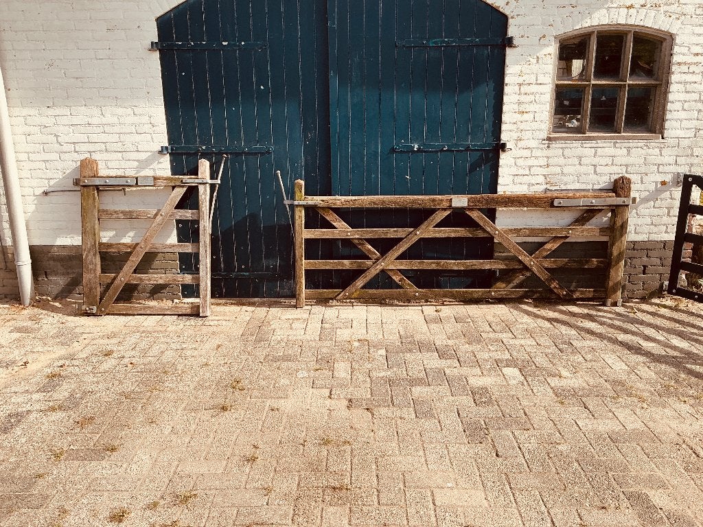 Eikenhouten Engels veldhek en toegangspoort, Tuin en Terras, Tuinhekken en Hekwerk, Ophalen, Met poort, Gebruikt, Overige typen