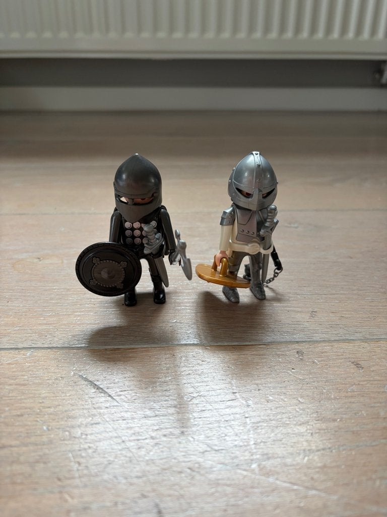 Playmobil 6847 2 ridders zwart/zilver, Complete set, Ophalen of Verzenden, Zo goed als nieuw, Knights