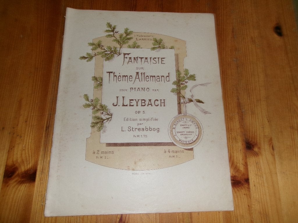 J. Leybach, Gebruikt, Ophalen of Verzenden, Artiest of Componist, Piano