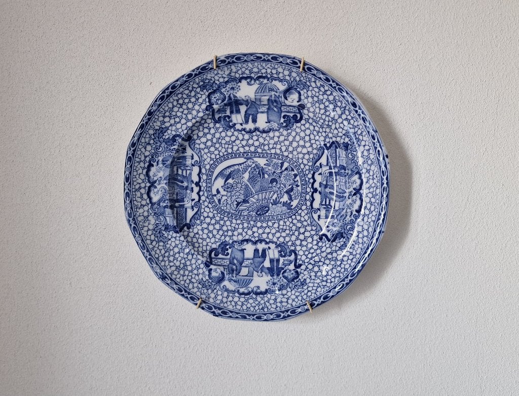 Delfts blauw wandbord met vogelmotief, Ophalen