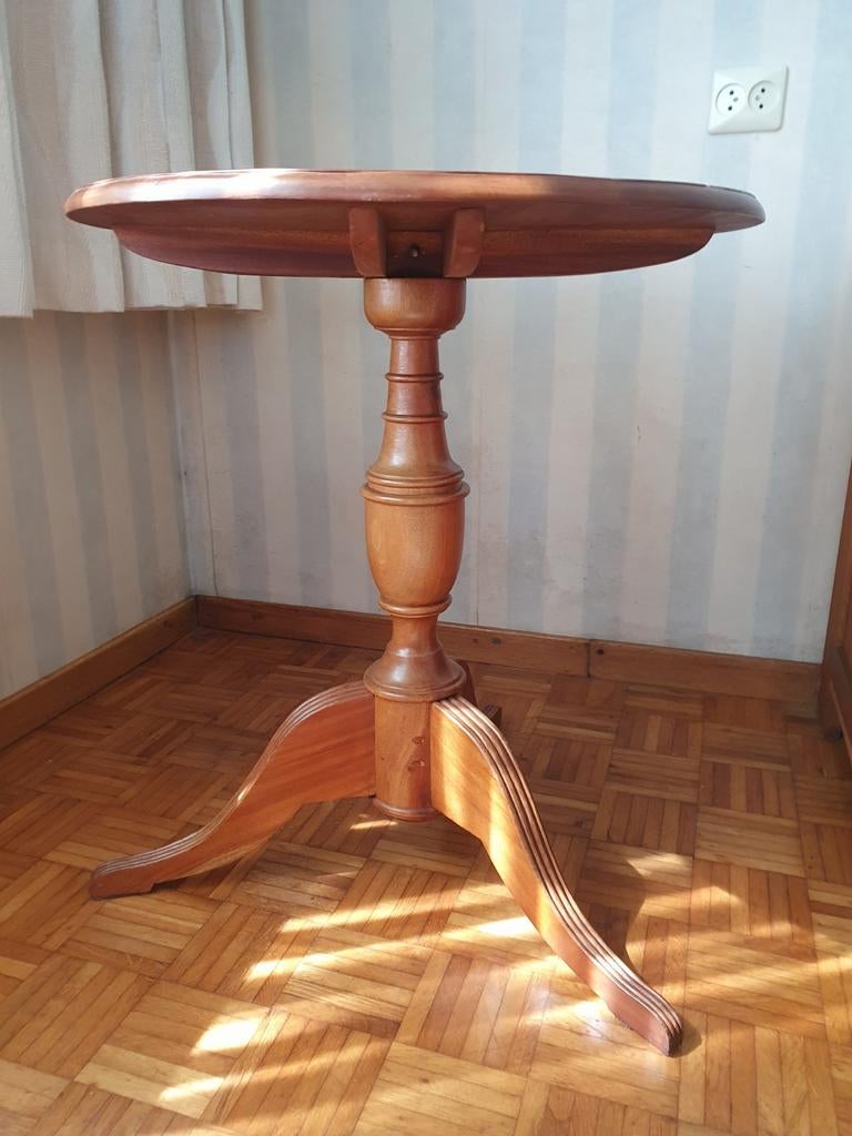 Antieke mahoniehouten bijzettafel/wijntafel met voetstuk, Ophalen