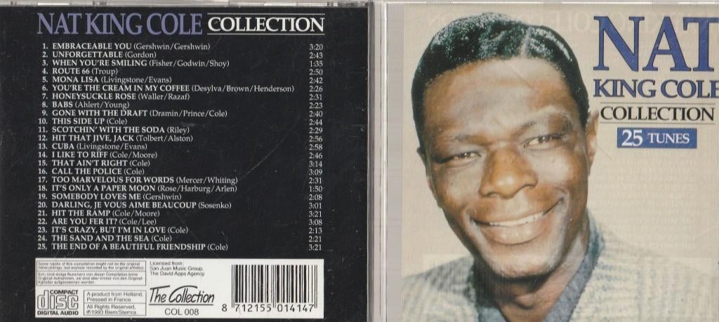 Nat King Cole – Nat King Cole collection 25 tunes"", Ophalen of Verzenden, Zo goed als nieuw, Jazz