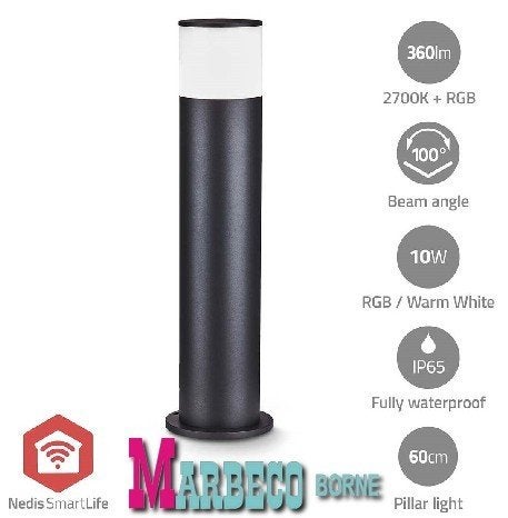 Smart LED Pilaar lamp, Tuinlamp, Buitenlamp, RGB en Warm Wit, Nieuw, Overige fittingen, Info@marbeco.nl, Nedis SmartLife