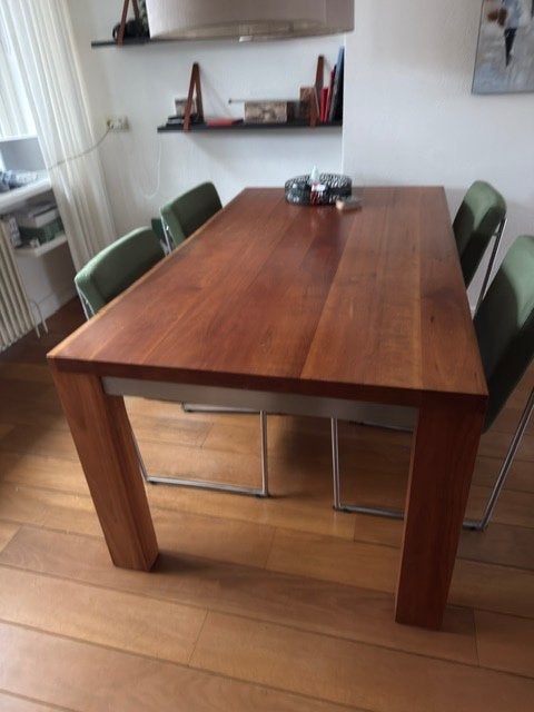 Eettafel en 4 Harvink buisstoelen, los te verkrijgen, Ophalen, Gebruikt, 50 tot 100 cm, 150 tot 200 cm