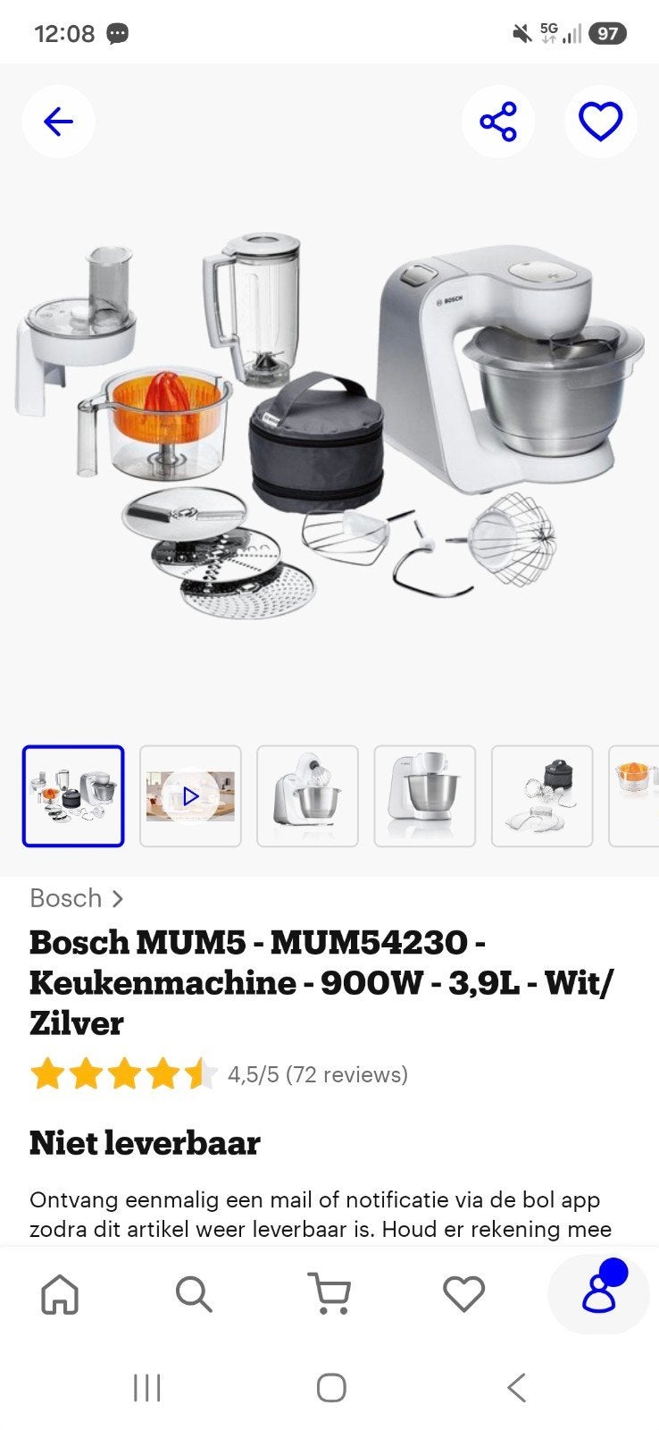 Bosch MUM5 Keukenmachine - Oud maar in nette staat, Witgoed en Apparatuur, Keukenmixers, 3 tot 4 liter, Ophalen of Verzenden, Gebruikt