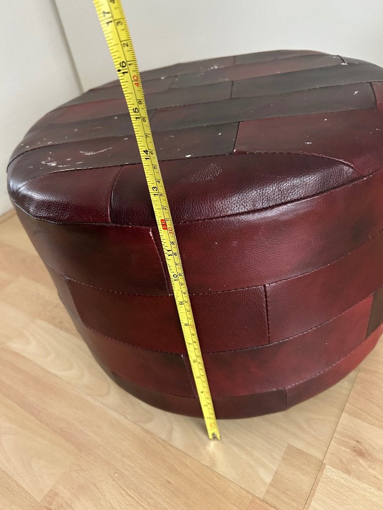 Poef hoogte 30 cm x breedte 42 cm, Minder dan 50 cm, Gebruikt, Rond, Minder dan 50 cm
