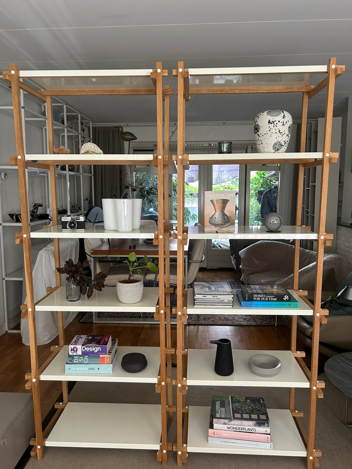 2 x Hay Woody stellingkast/room divider eiken frame, Verzenden, Gebruikt