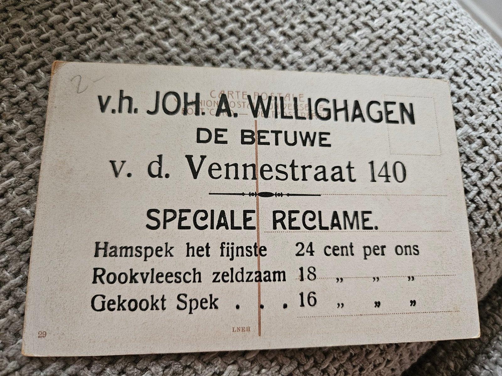 V.h Joh A Willighagen de betuwe reclame, Ophalen of Verzenden