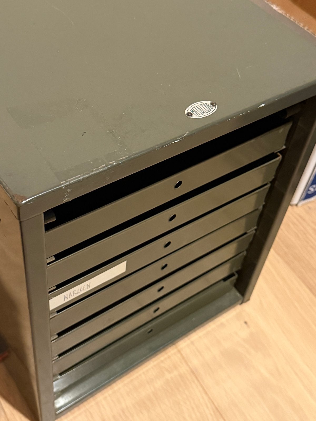 Metalen ladenblok A4 formaat - Vintage archiefkastje, Ophalen, Minder dan 50 cm, Gebruikt, 5 laden of meer