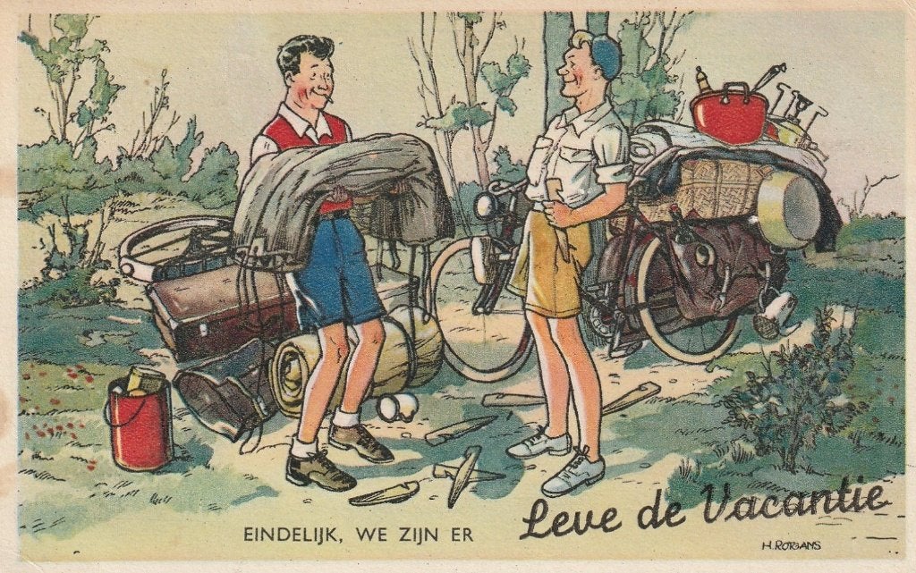 VAKANTIE H ROTGANS UIT 1949 ZEER MOOIE OUDE KAART KO390, Verzamelen, Ophalen of Verzenden, 1940 tot 1960, Gelopen