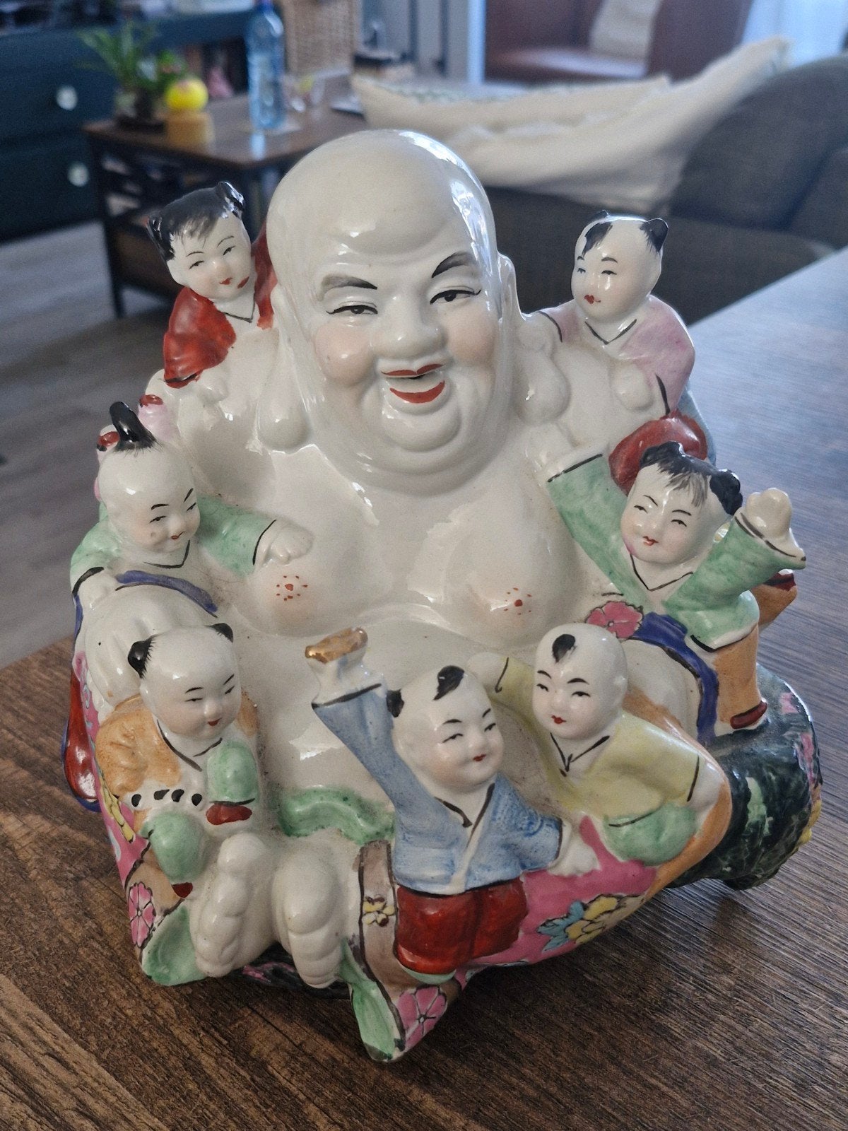 Grote lachende Boeddha met 7 zotjes, Ophalen of Verzenden