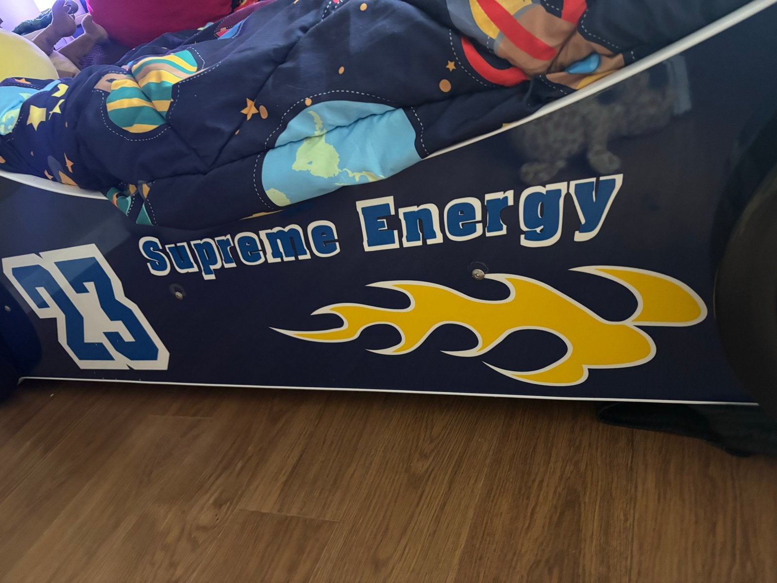 Raceauto bed voor kinderen - Gebruikt, Gebruikt, Eenpersoons, Blauw, Ophalen of Verzenden