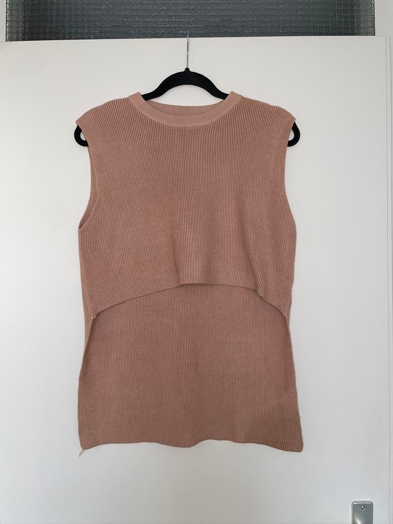 JO CHARLINE bruine gebreidde crop top spencer trui mt M, Maat 38/40 (M), Bruin, Ophalen of Verzenden, Zo goed als nieuw