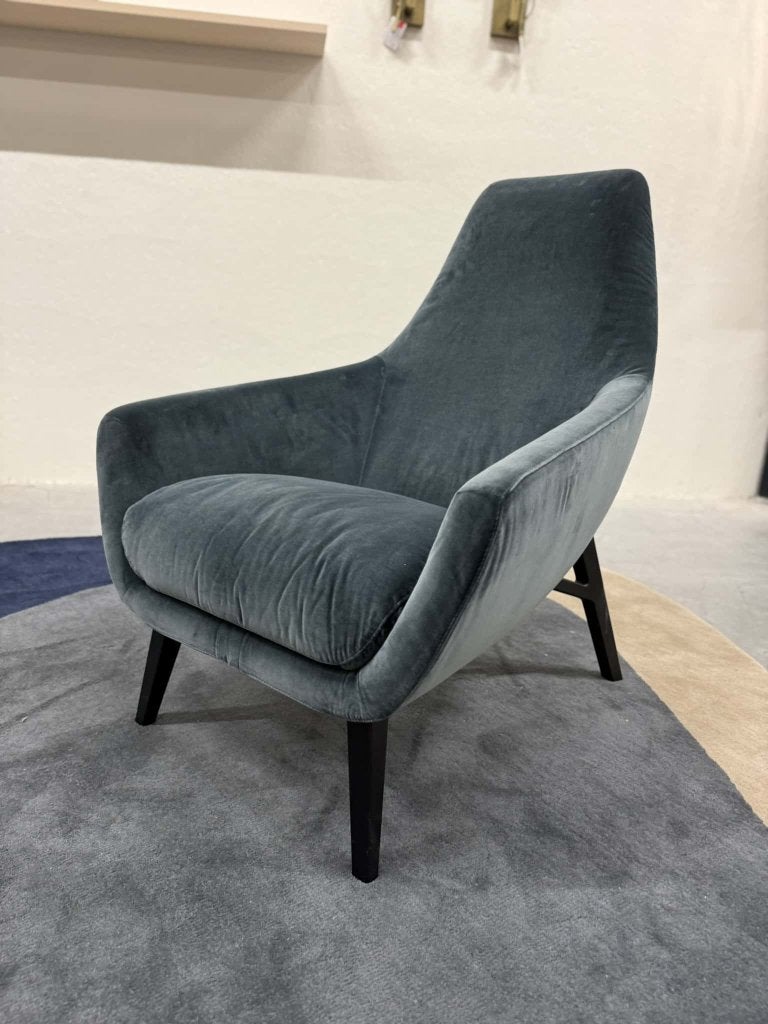 Nieuw Montis Enzo Fauteuil blauw Velour stof design stoel, Nieuw, 75 tot 100 cm, Ophalen of Verzenden, 50 tot 75 cm