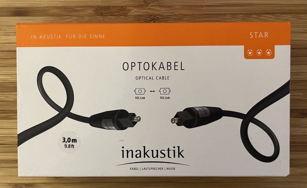 Inakustik optokabel (optical toslink) Star serie 3m, Ophalen of Verzenden, Nieuw, 2 tot 5 meter, Optische kabel