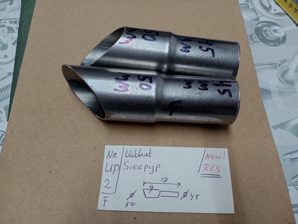 Uitlaat RVS Klassieker uitlaat eindpijp rvs uitlaat sierpijp, Ophalen of Verzenden, Zo goed als nieuw