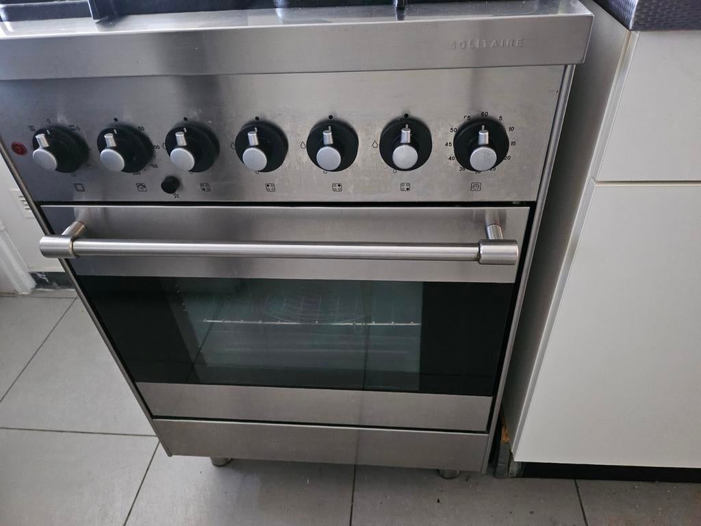 Solitaire gasfornuis met oven, Gebruikt, 60 cm of meer, Gas, Vrijstaand