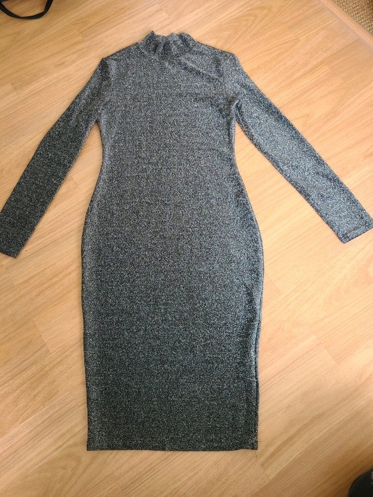 Zwart/zilverkleurige jurk, Shein, maat S, Zwart, Nieuw, Ophalen of Verzenden, Maat 36 (S)
