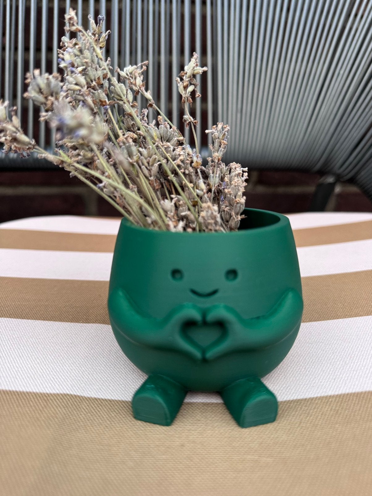Groen klein Kawaii plantenbakje met hartje, Kunststof, Rond, Nieuw, Ophalen of Verzenden