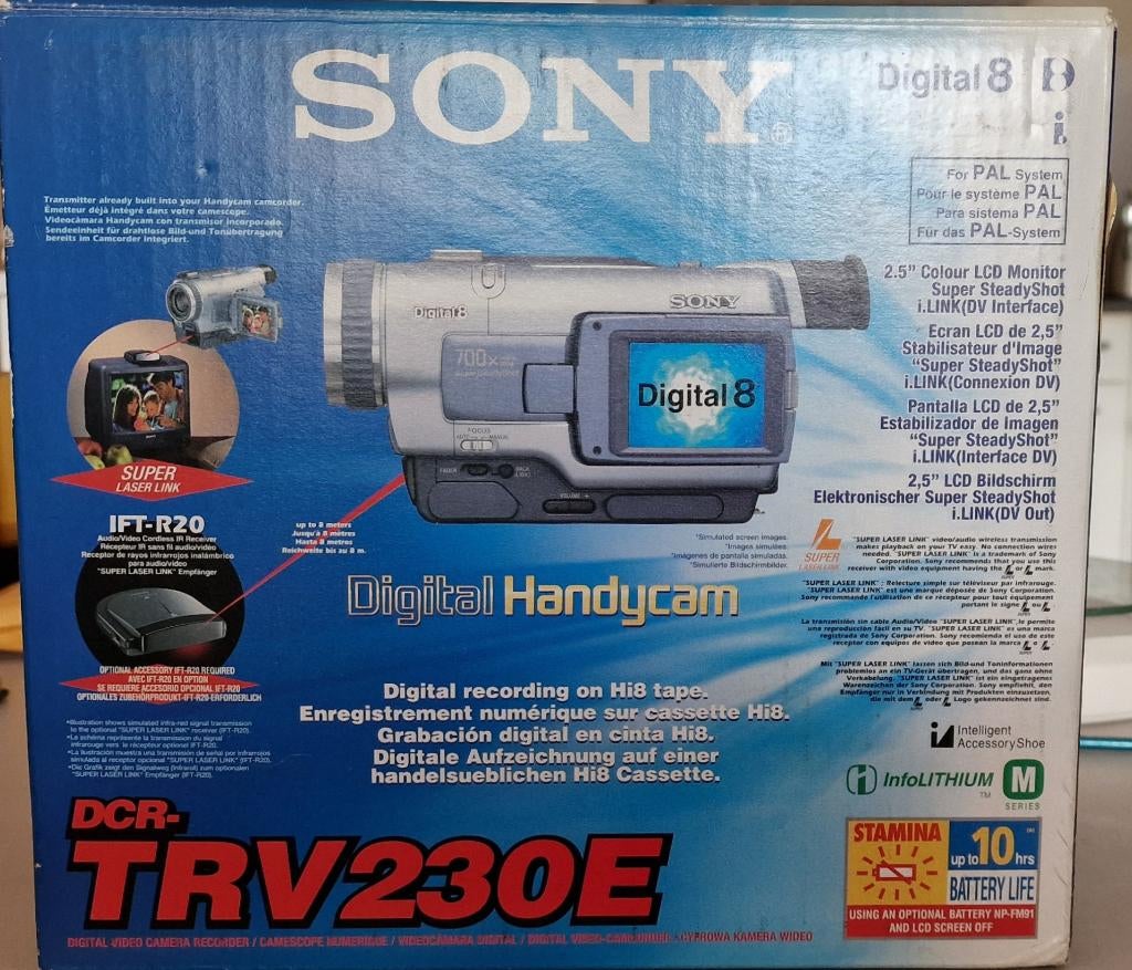 Sony Digital 8 videocamera - Dcr TRV230E, Mini dv, Zo goed als nieuw, Sony, Camera