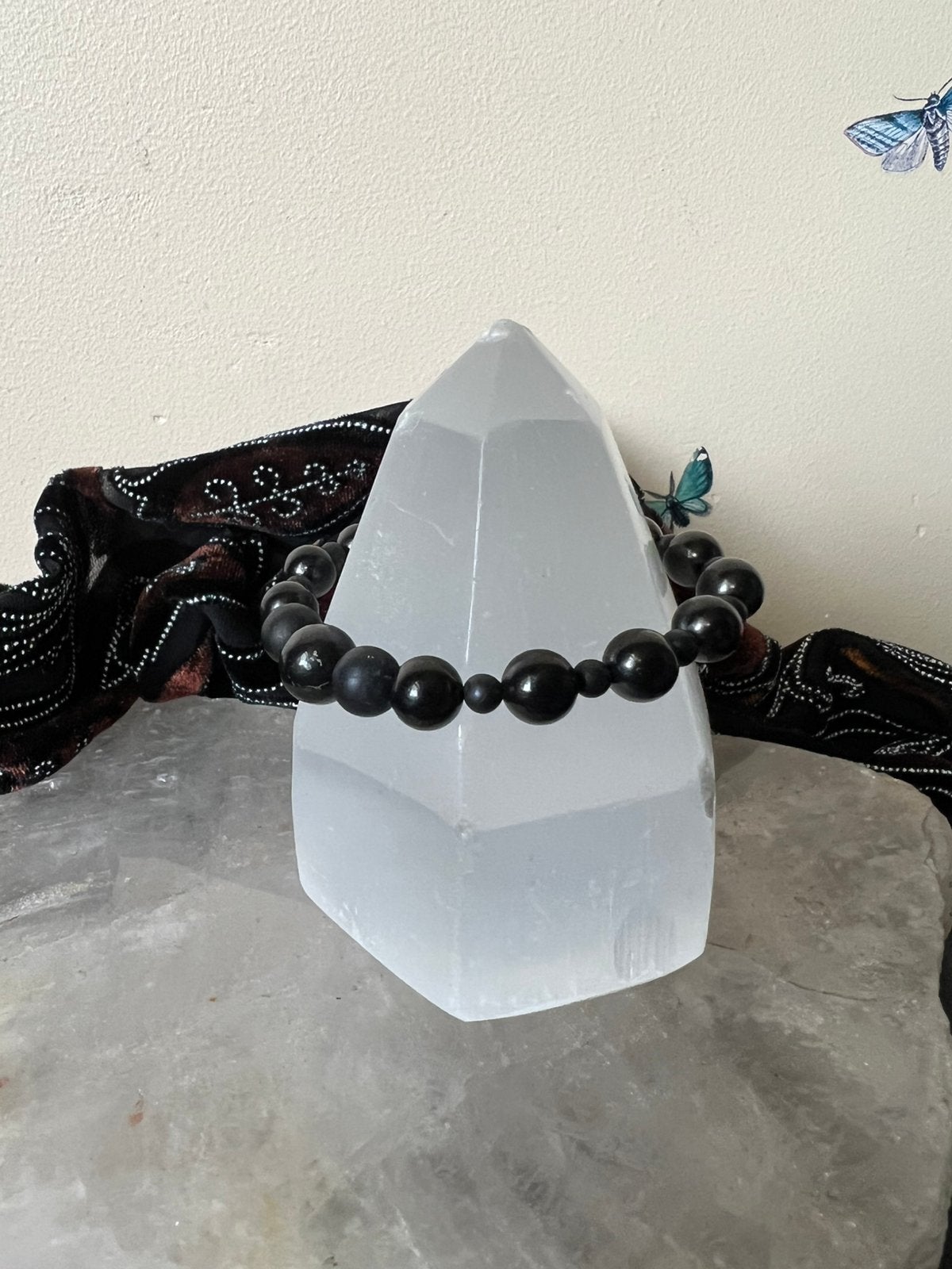 Shungiet shungite beschermt aura straling healing liefde, Met bedels of kralen, Zwart, Magnolia11, Nieuw