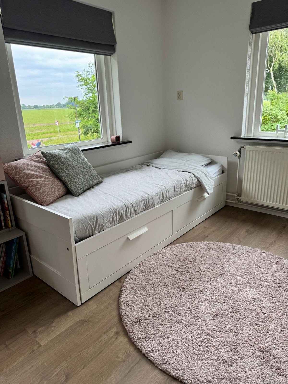 IKEA Brimnes bedbank met opberglades - Wit, Ophalen, Wit, Tweepersoons, 80 cm