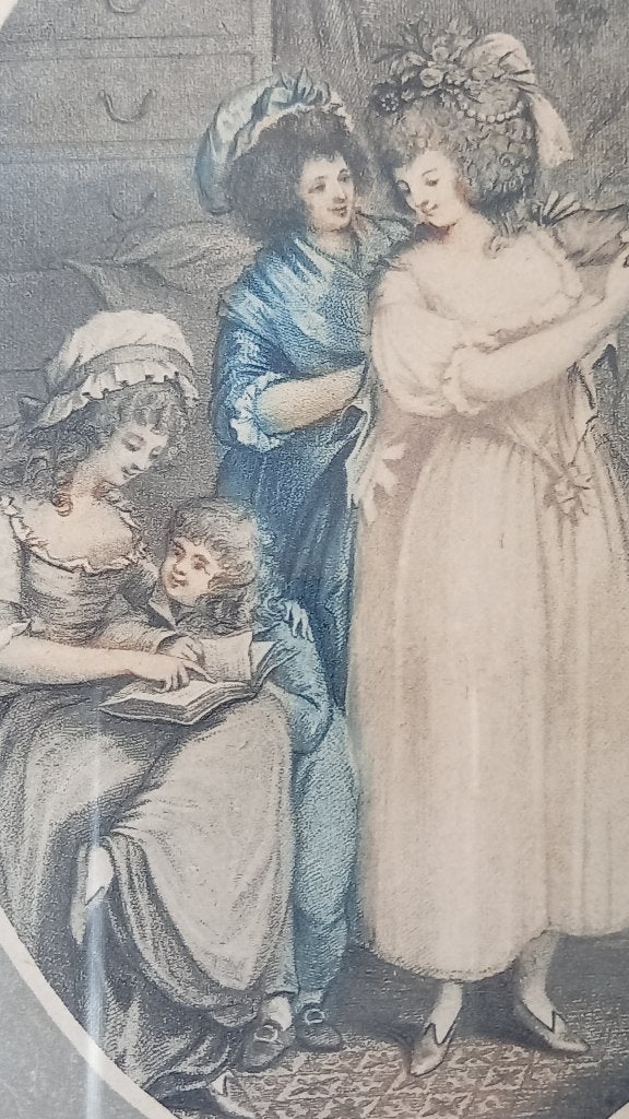 La Toilette mooie antieke ingelijste gravure uit Frankrijk., Ophalen of Verzenden