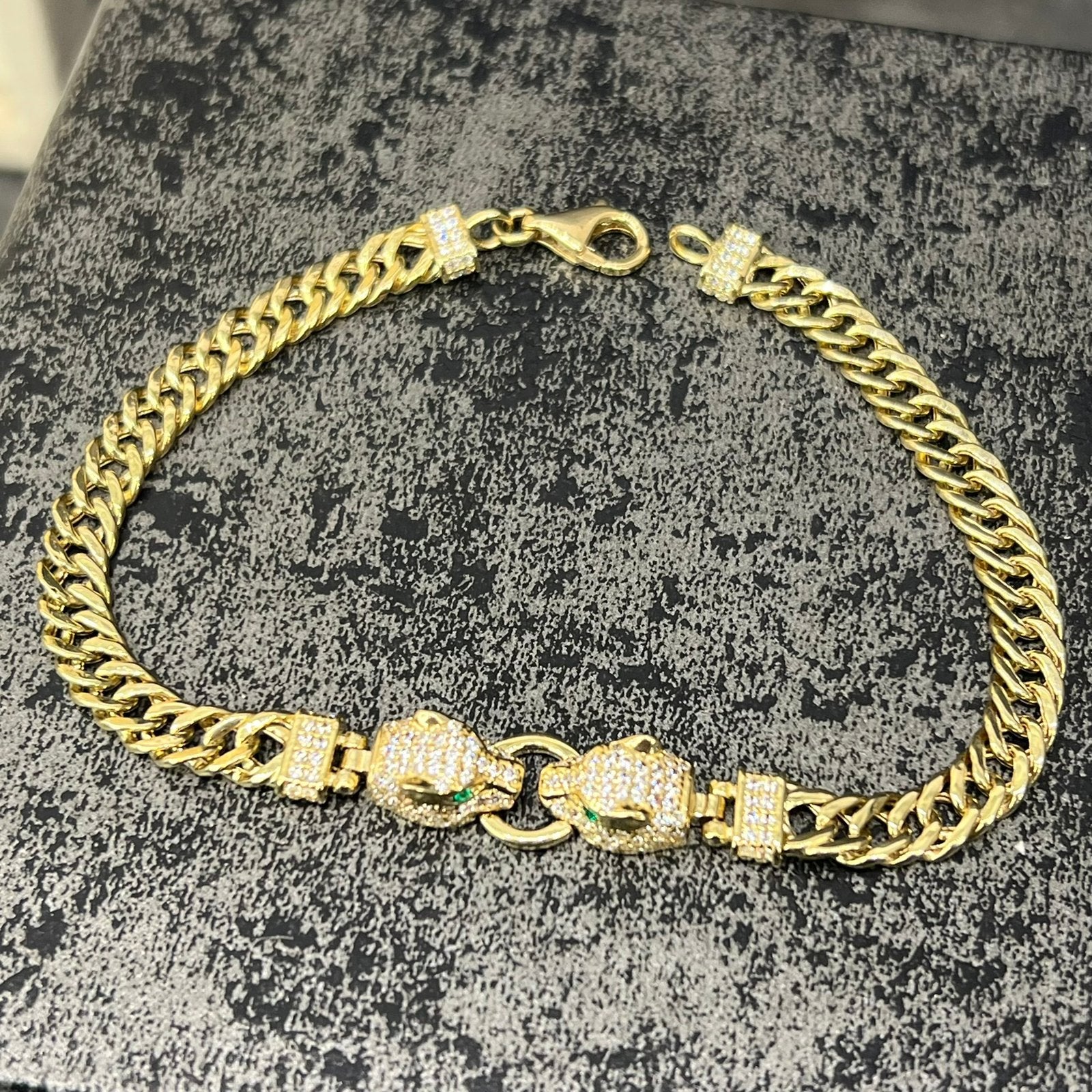 14 karaats gouden armband panter schakel, Ophalen of Verzenden, Nieuw, Goud