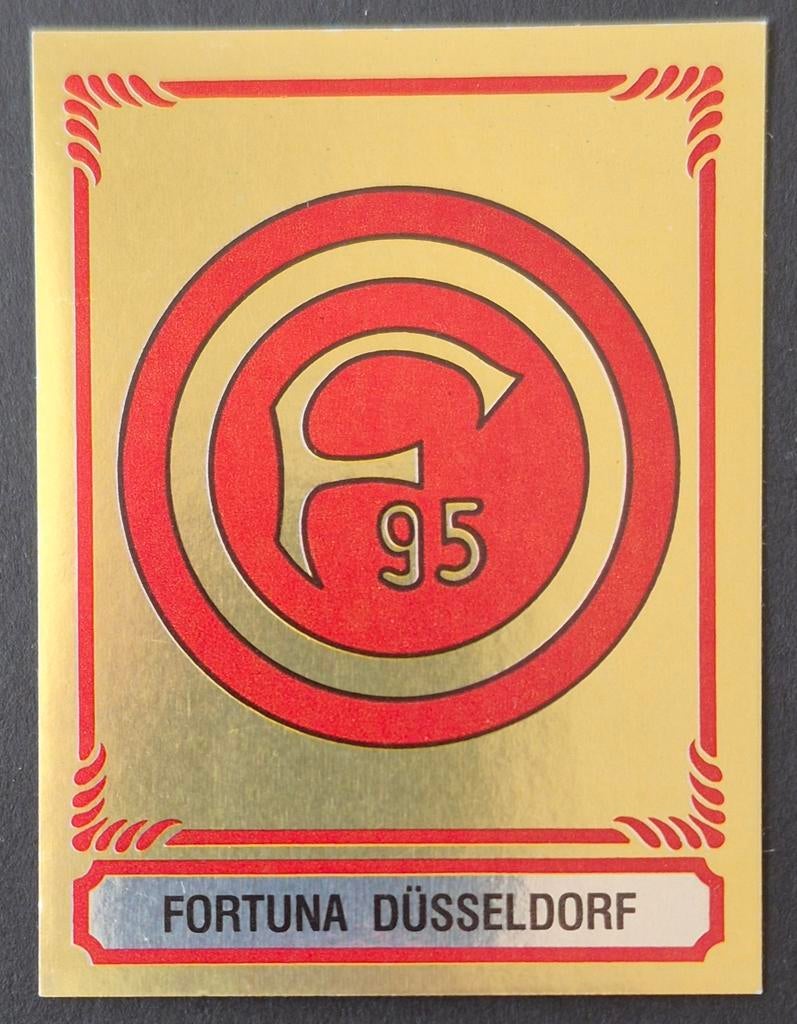 Zeldzame Panini foil sticker embleem Fortuna Düsseldorf 1984, Ophalen of Verzenden, Zo goed als nieuw, Buitenlandse clubs, Poster, Plaatje of Sticker