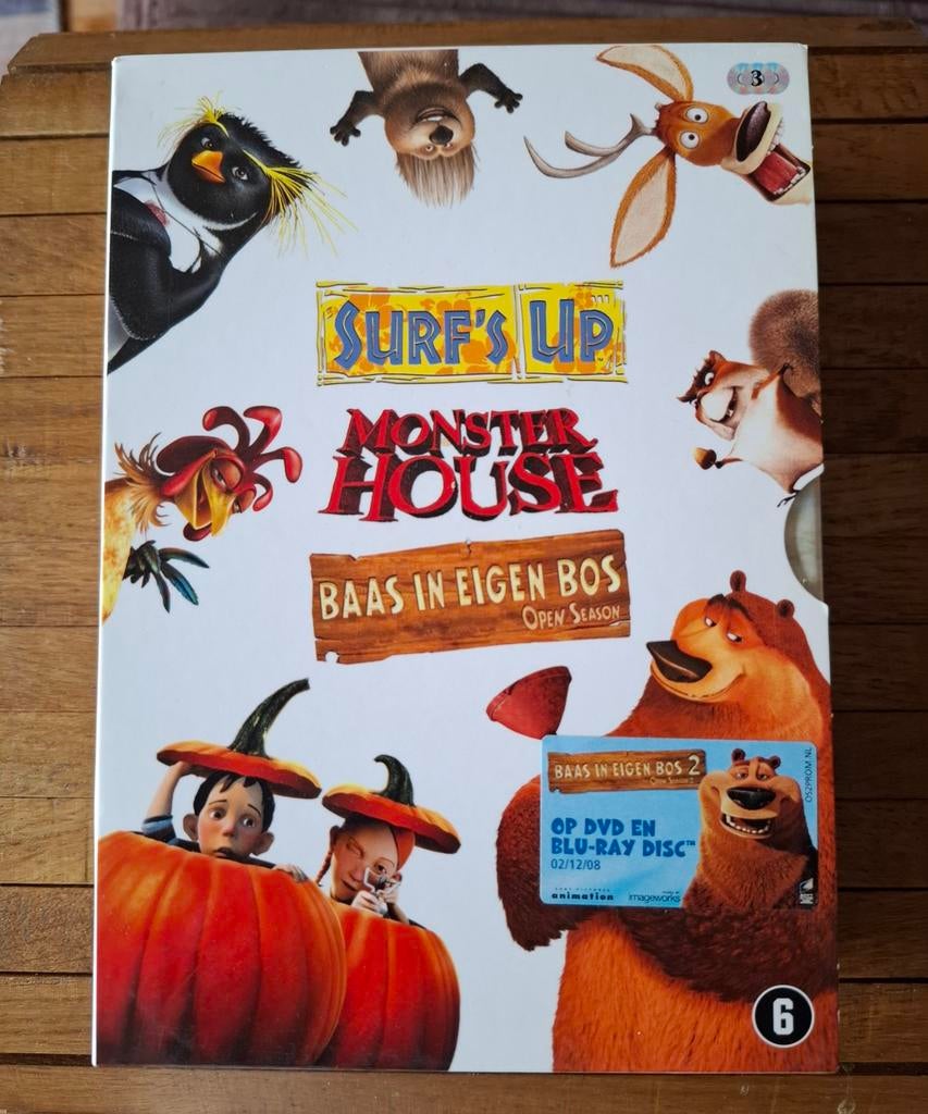 Surf's Up, Monster House, Baas in Eigen Bos DVD box, Tekenfilm, Amerikaans, Boxset, Ophalen of Verzenden