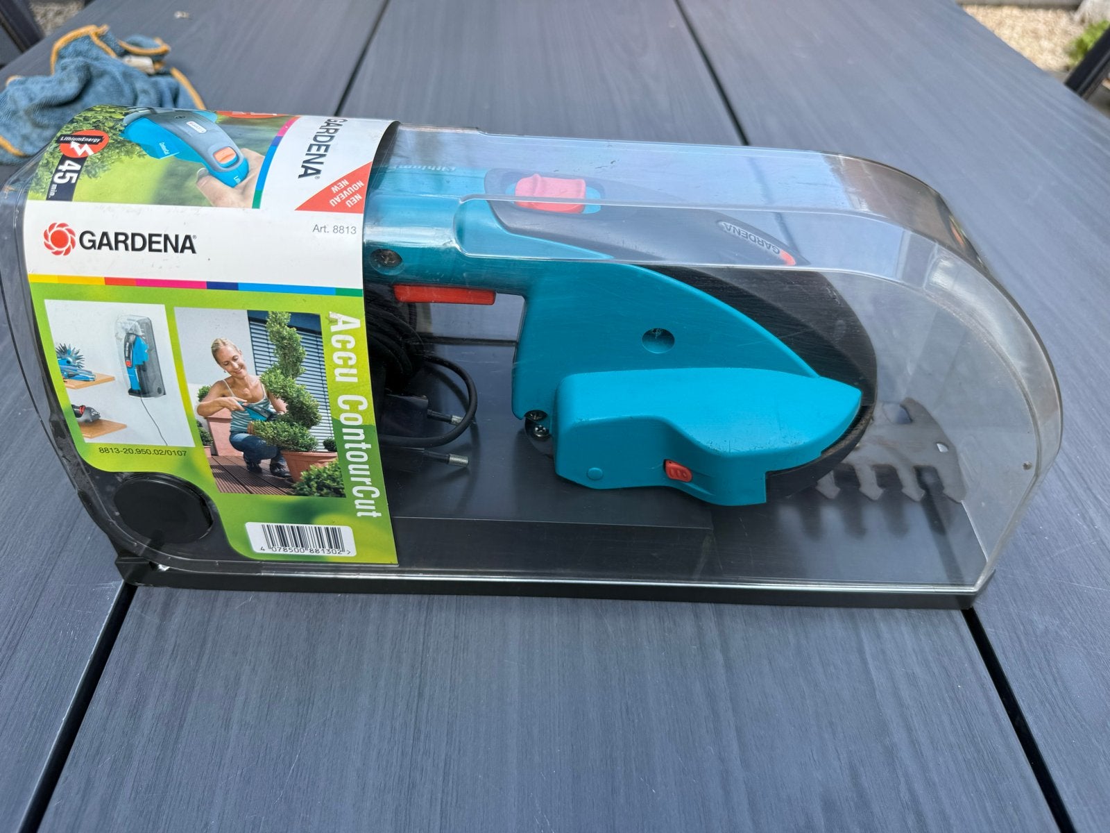 Gardena Accu ContourCut Gras- en Buxusschaar Set, Ophalen of Verzenden, Gebruikt, Accu