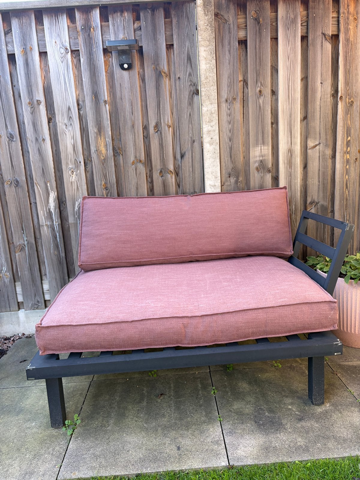 Loungebank / tuinbank met kussens, Aluminium, Zo goed als nieuw, Loungeset, Bank
