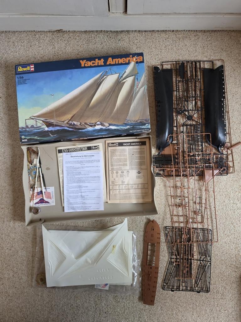Revell 1:56 Yacht America model boot schip 5632 zeilboot, Hobby en Vrije tijd, Verzenden, Gebruikt, 1:50 tot 1:200, Revell