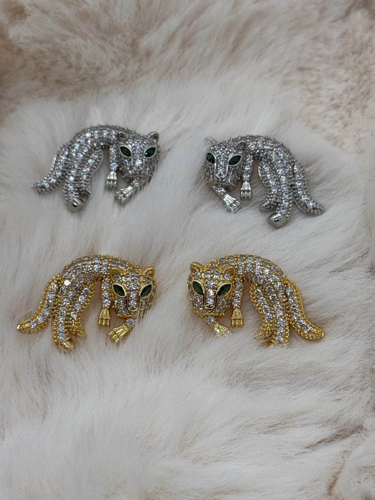 Nieuwe RVS Panter Broches - Goud & Zilver, Met kristal, Overige materialen, Nieuw, Ophalen of Verzenden